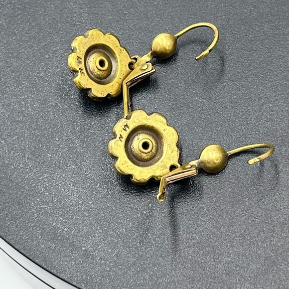 Michal Negrin Earrings Flower With Brown AB Swarovski Crystals Romantic Gift - Picture 6 of 16